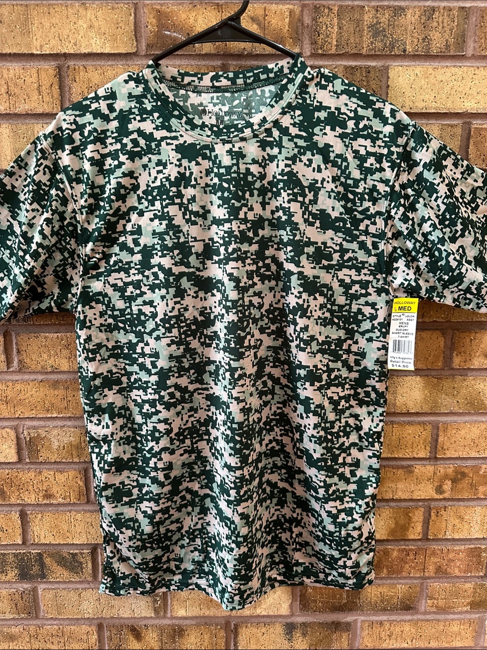 Holloway Men's Short-Sleeve Digital Camo Tee - Green/White
